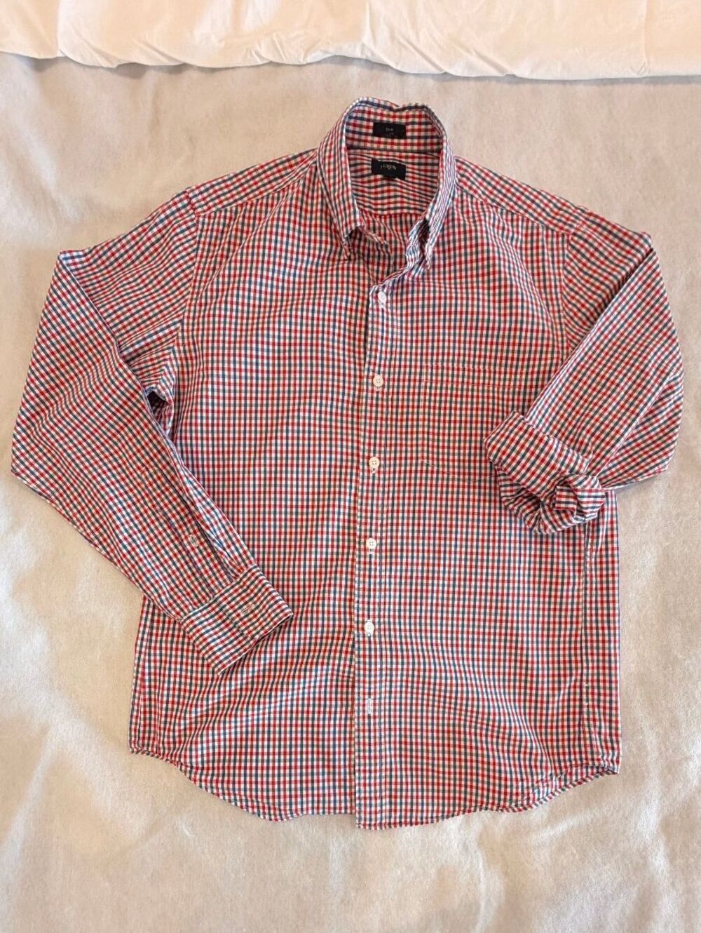 JCrew Men's Button Down in Navy & Red Check size M